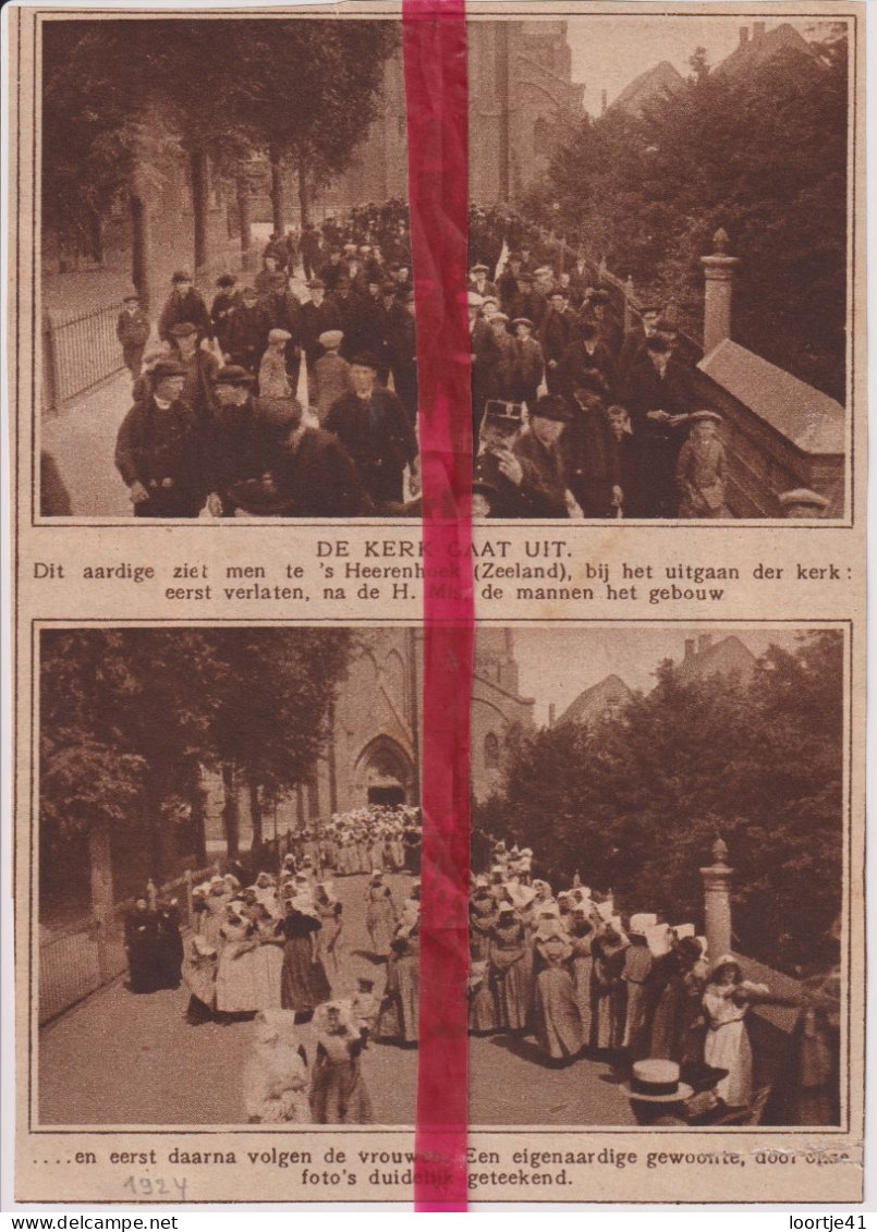 's Heerenhoek - Uitgaan Der Kerk - Orig. Knipsel Coupure Tijdschrift Magazine - 1924 - Ohne Zuordnung