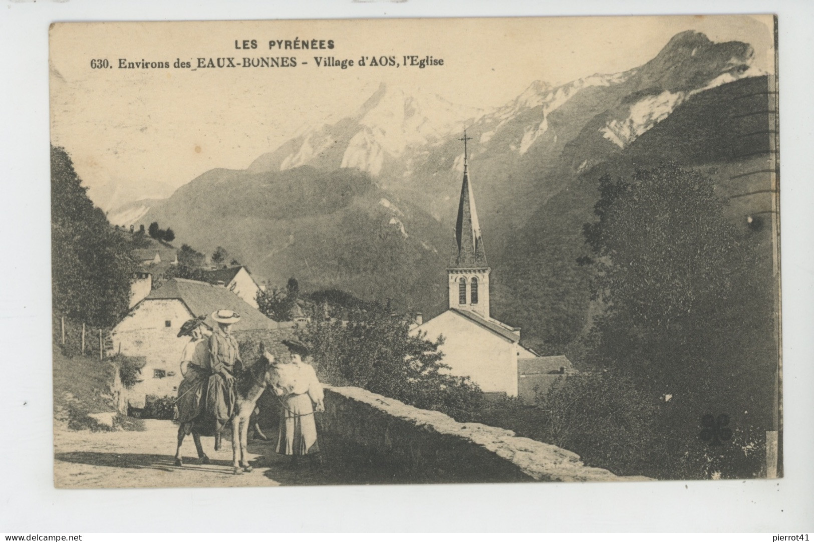 EAUX BONNES (environs) - Village D' AOS - L'Eglise - Eaux Bonnes