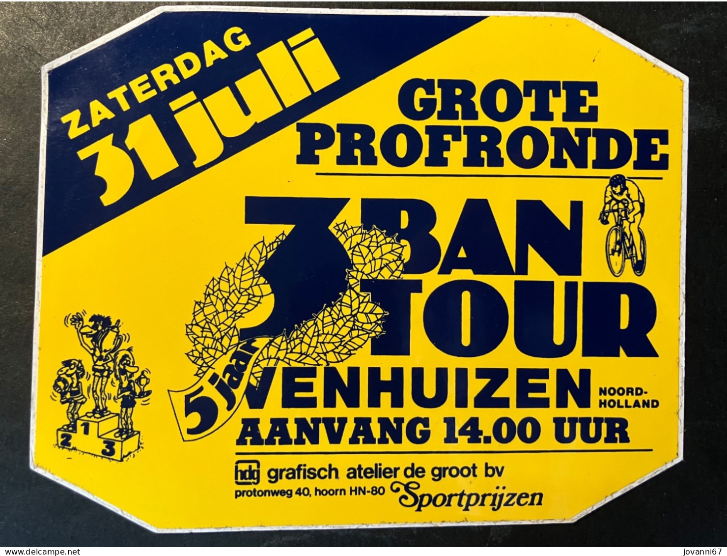 3 Bantour Venhuizen -  Sticker - Cyclisme - Ciclismo -wielrennen - Cyclisme