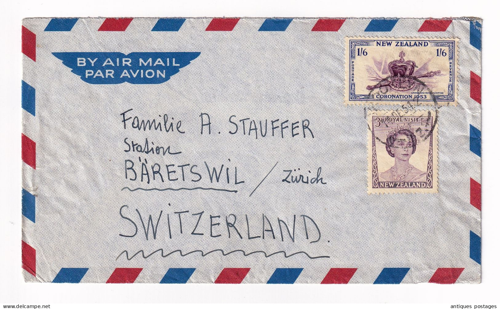 Lettre Brooklyn 1954 Wellington New Zealand Suisse Switzerland Bäretswil Nouvelle-Zélande - Lettres & Documents