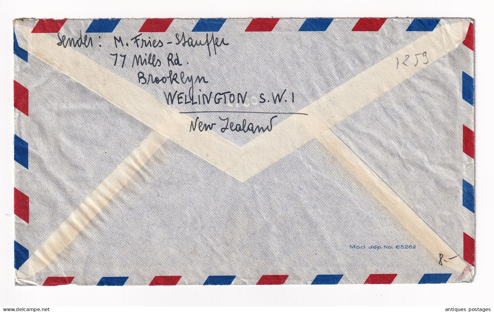 Lettre Brooklyn 1954 Wellington New Zealand Suisse Switzerland Bäretswil Nouvelle-Zélande - Storia Postale