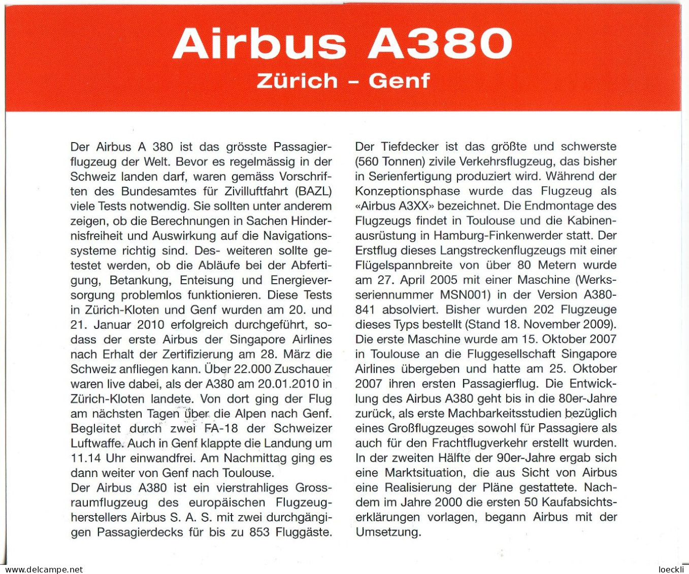 Airbus  A380 - Andere & Zonder Classificatie