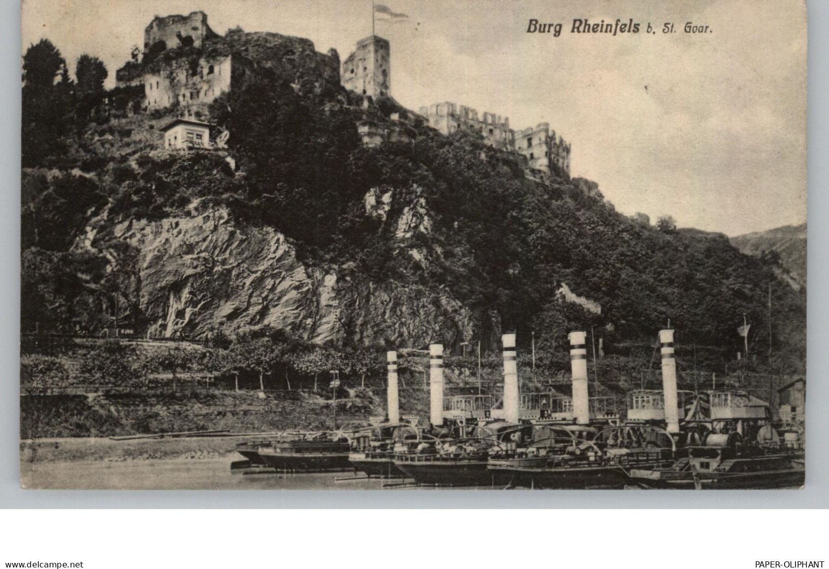 BINNENSCHIFFE - RHEIN, Frachtschiffflotte Vor St. Goar, 1907 - Handel