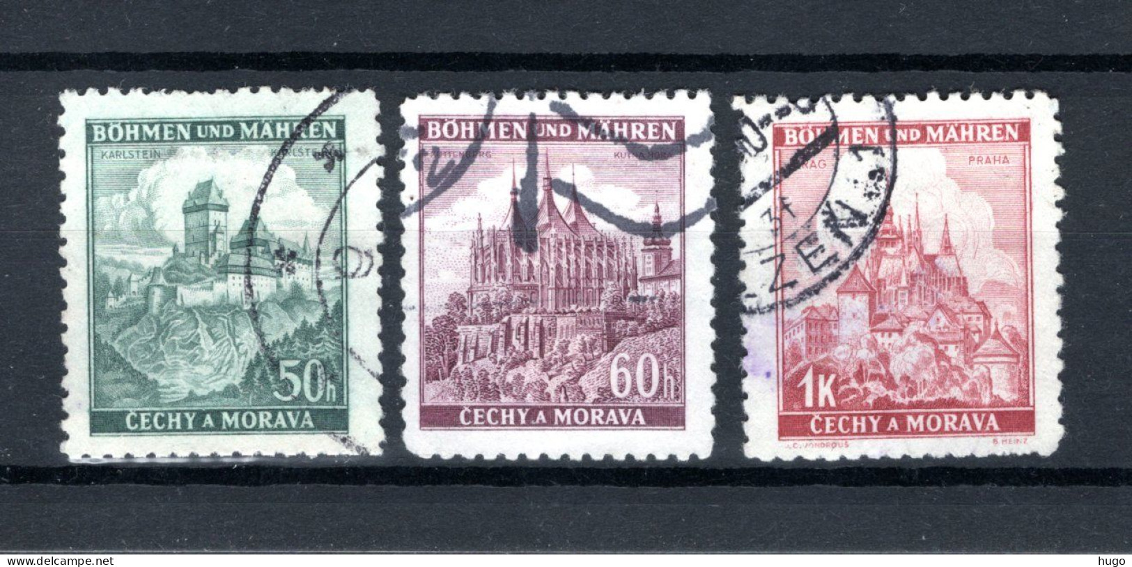 BOHEMEN EN MORAVIE Yt. 26/28° Gestempeld 1939-1940 - Usados