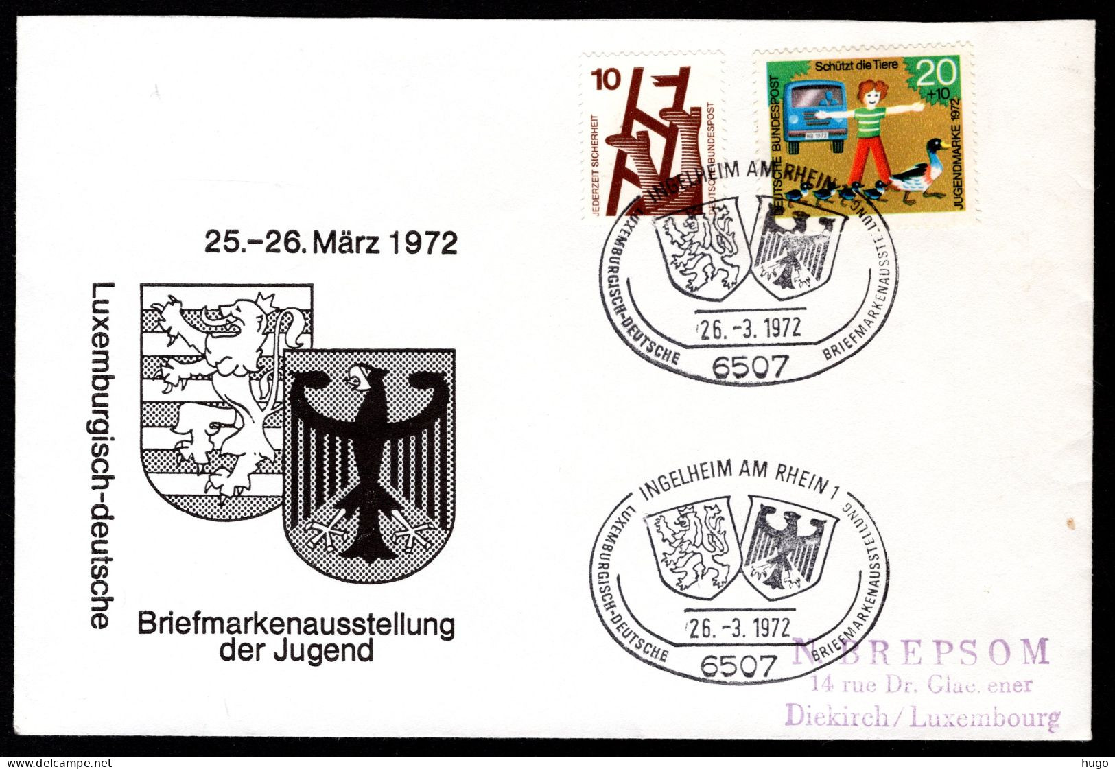 DUITSLAND Deutch - Luxemburgische Ausstellung 26-3-1972 - Covers & Documents