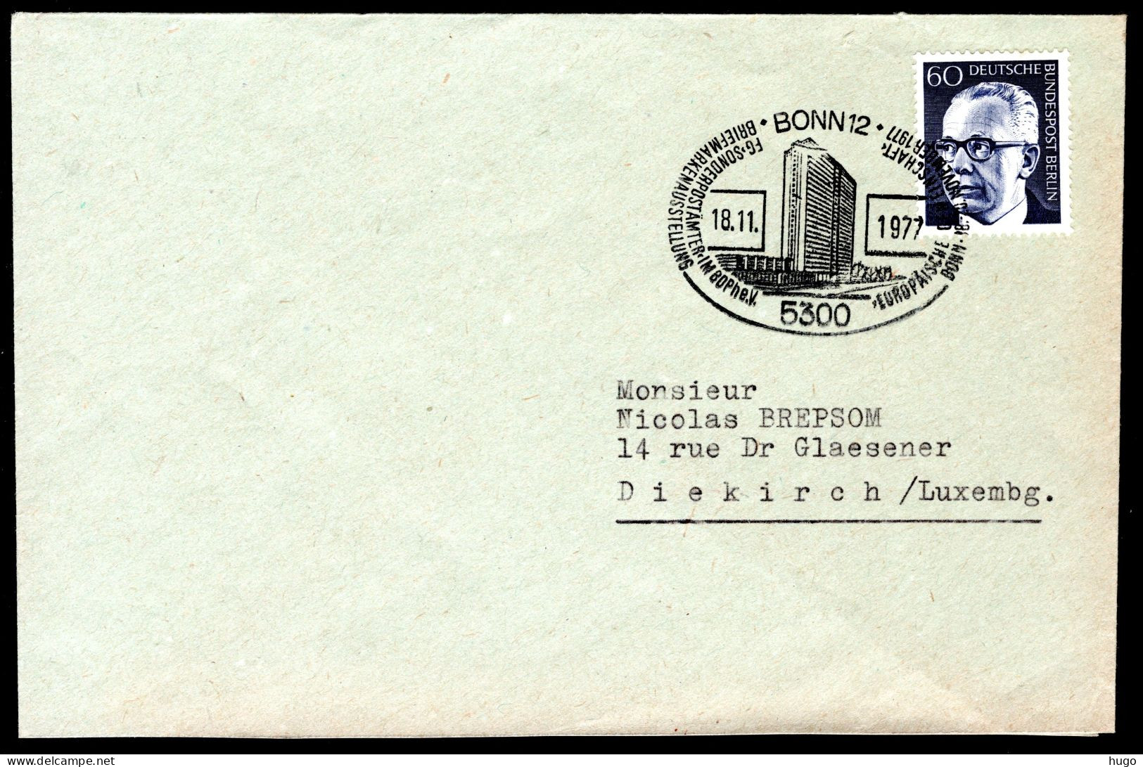 DUITSLAND Briefmarkenausstellung 18-11-1977 BONN - Covers & Documents