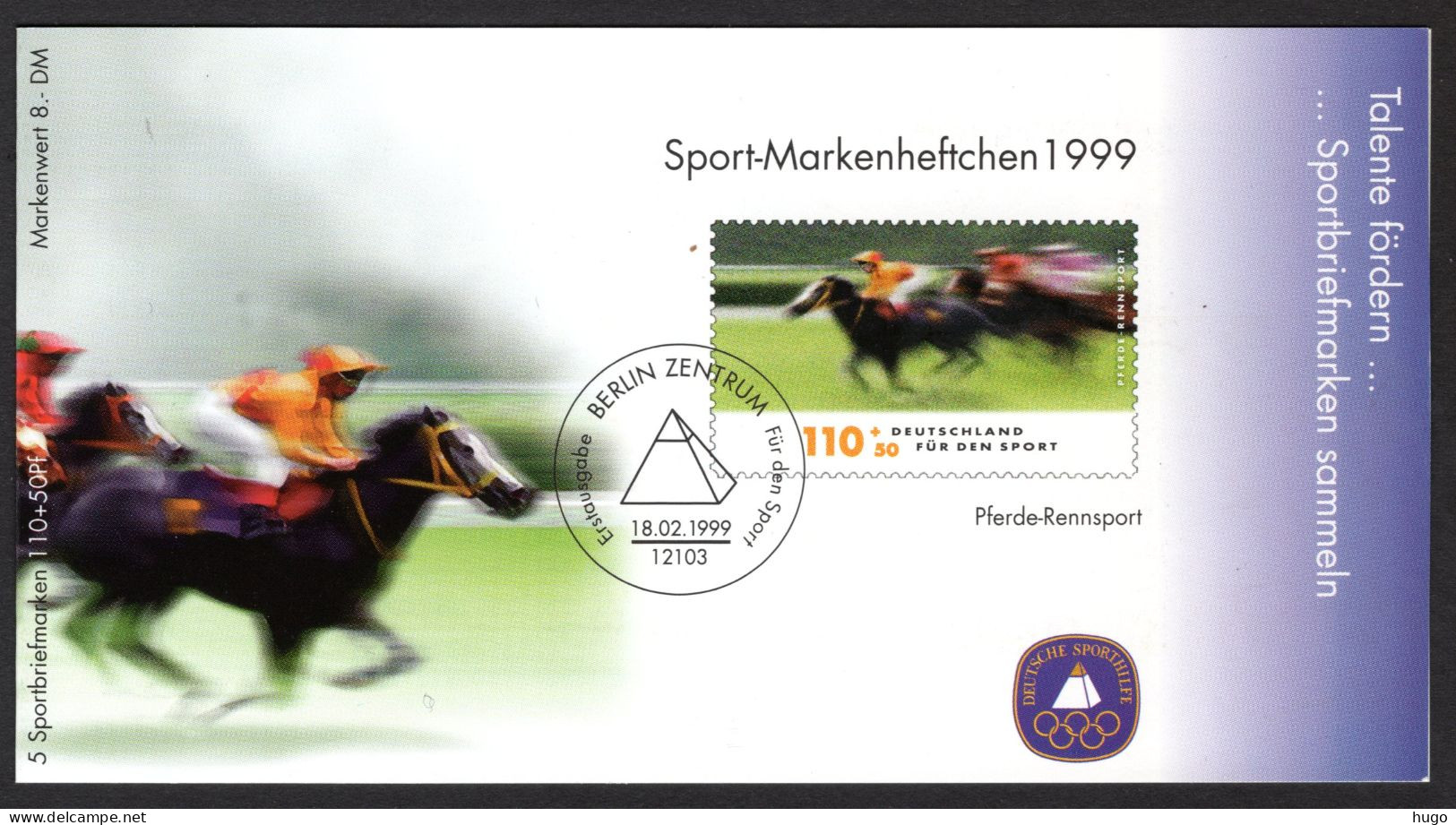 DUITSLAND Booklet- Sport Aid Racing FDC 18-02-1999 - 1971-2000