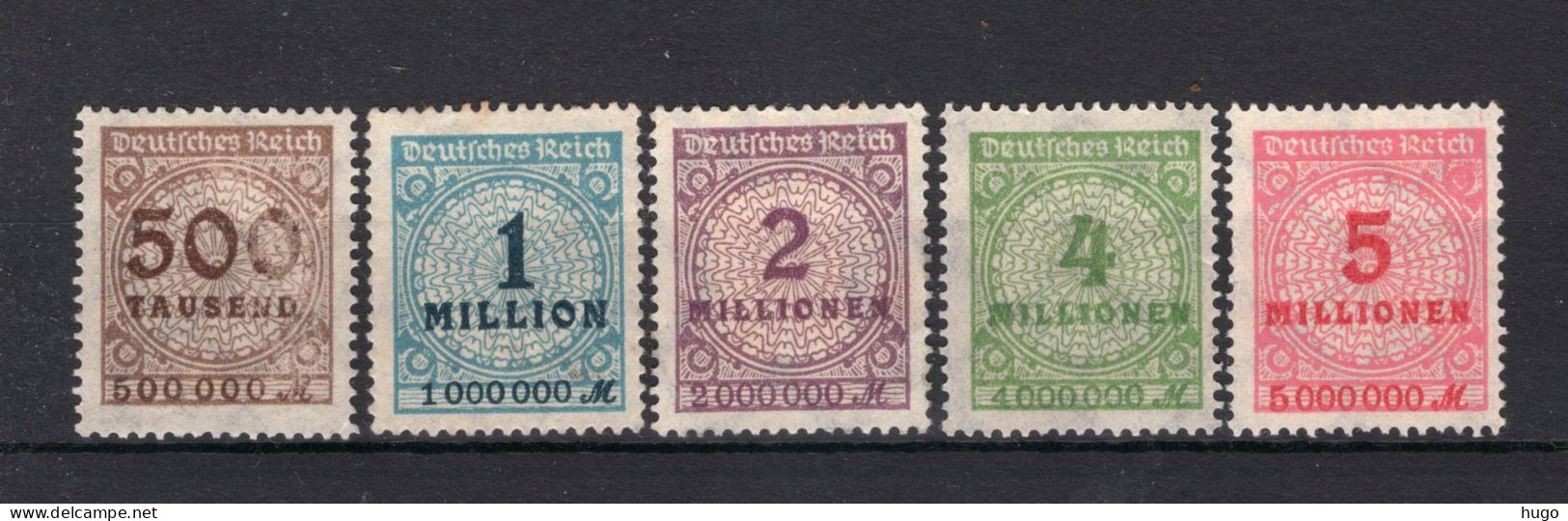 DEUTSCHES REICH Yt. 294/298 (*) Zonder Gom  - Unused Stamps