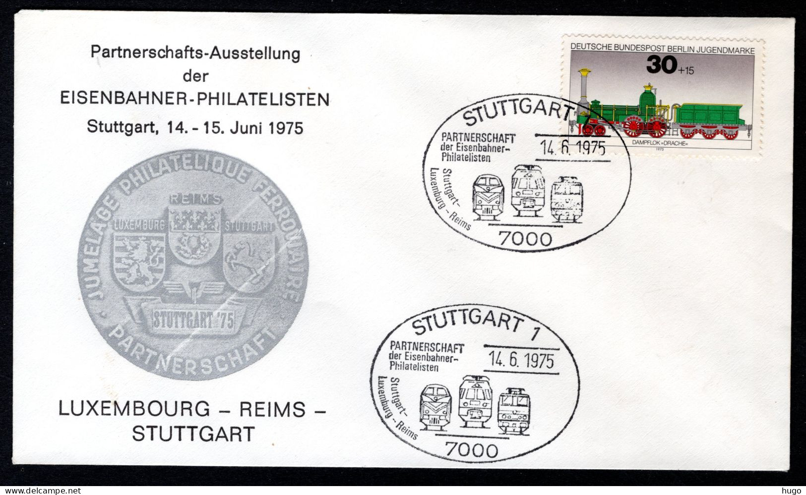 DUITSLAND Partnerschafts Ausstellung - Luxembourg-Reims-Stuttgart 1975 - Lettres & Documents