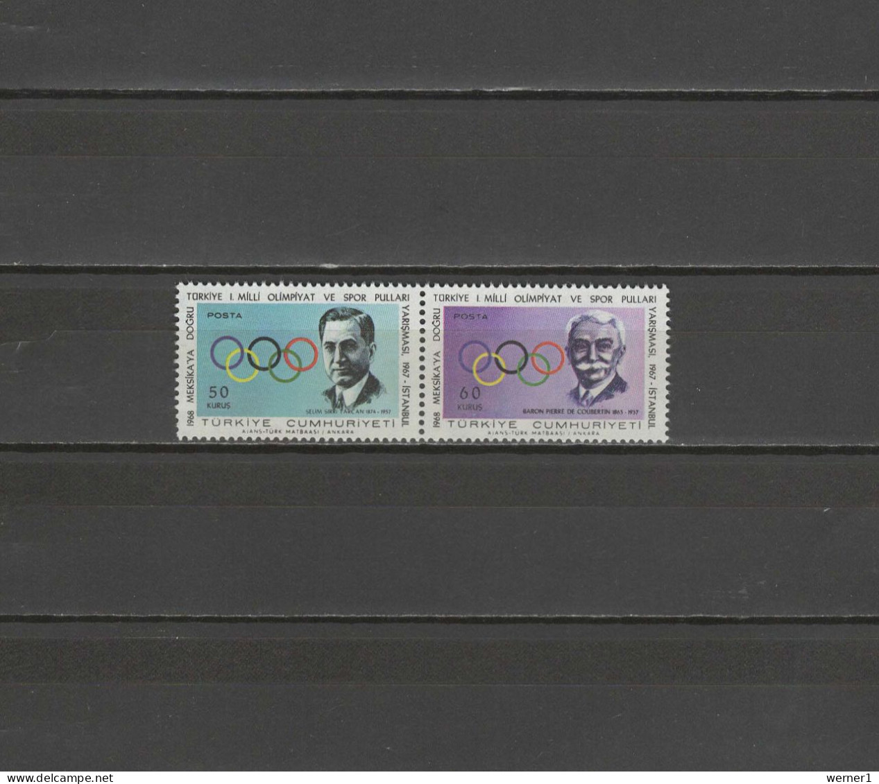 Turkey 1967 Olympic Games Mexico Set Of 2 MNH - Ete 1968: Mexico