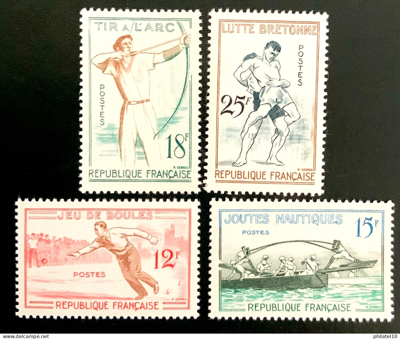 1958 FRANCE N 1161 A 1164 - JEUX TRADITIONNELS - NEUF** - Unused Stamps