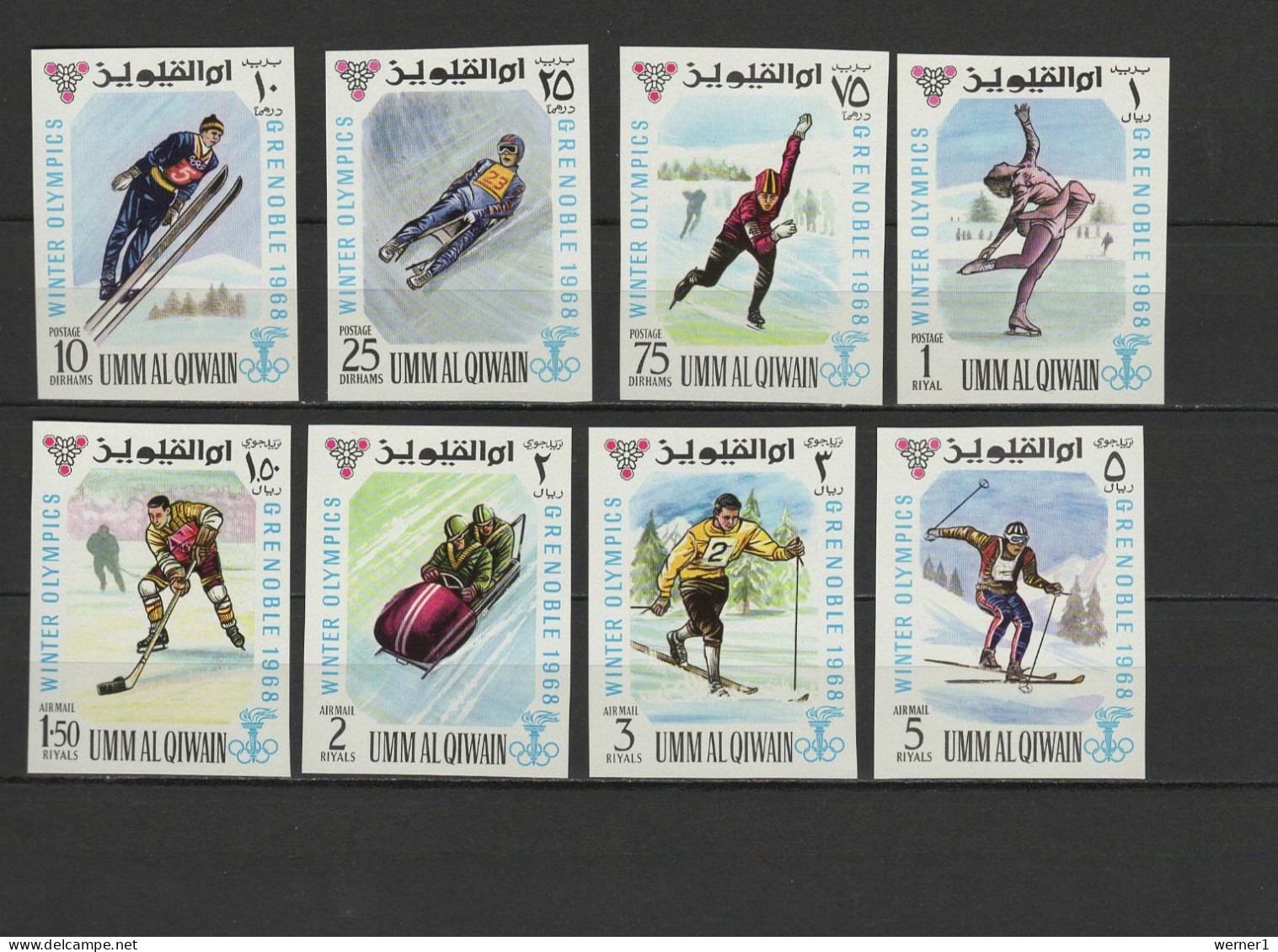 Umm Al Qiwain 1968 Olympic Games Grenoble Set Of 8 Imperf. MNH - Winter 1968: Grenoble