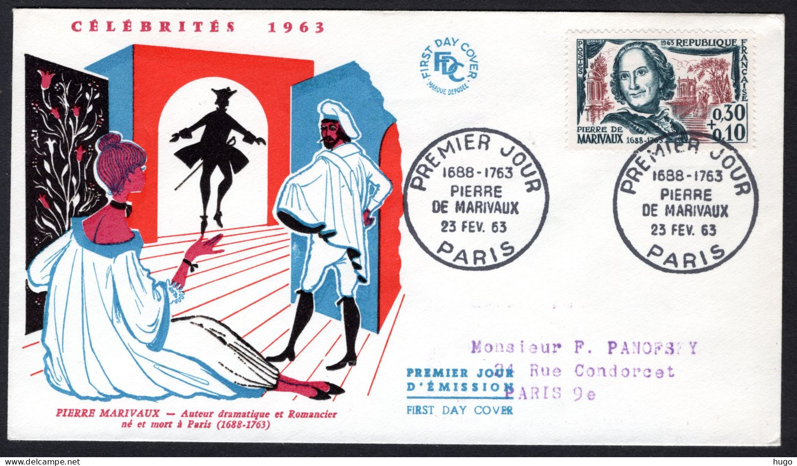 FRANKRIJK Yt. 1372 FDC 1963 - 1960-1969