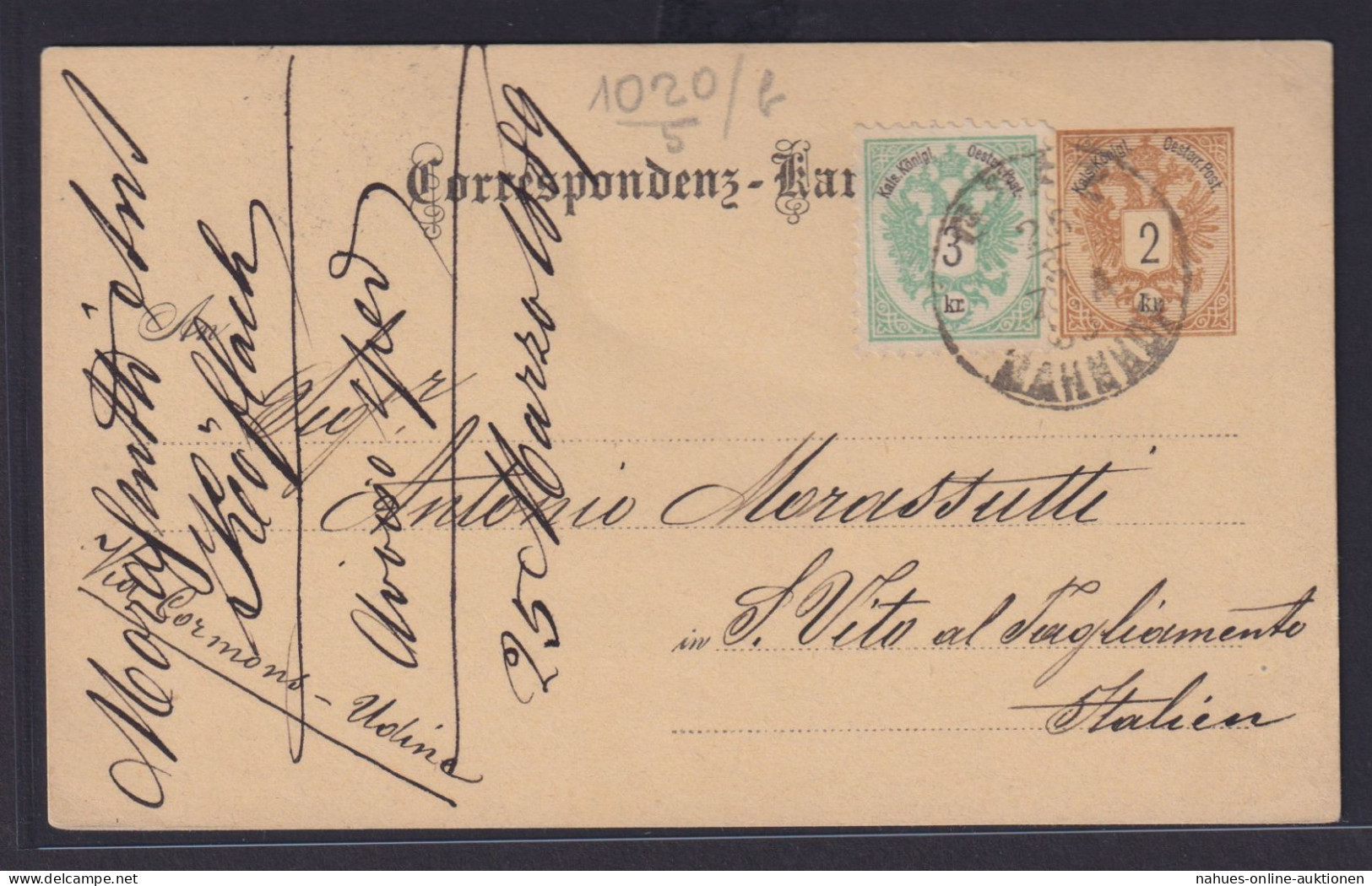 Bahnpost Österreich Ganzsache 2 Kr. Doppeladler + ZuF 3 Kr. Geschrieben Höflach - Covers & Documents