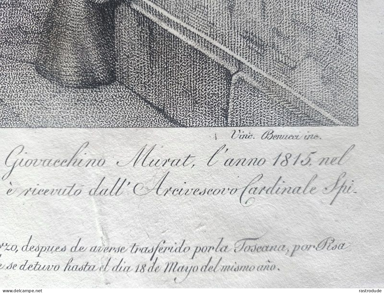 1800 - 1815 INCISIONE  VINCENZO BENUCCI - PAPA PIO XII LASCIA I SUOI TERRITORI DOPO L'INVASIONE NAPOLEONICA