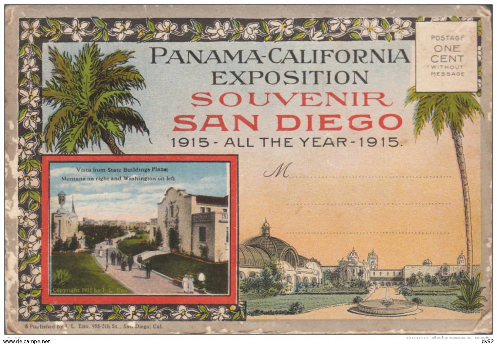 ETATS UNIS PANAMA CALIFORNIA SAN DIEGO EXPOSITION 1915 - San Diego