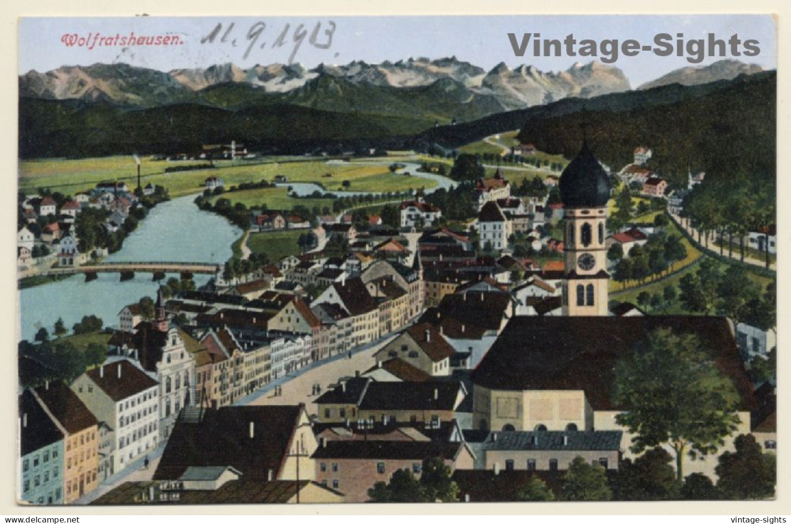 Wolfratshausen / Oberbayern: Panorama View (Vintage PC 1913) - Wolfratshausen