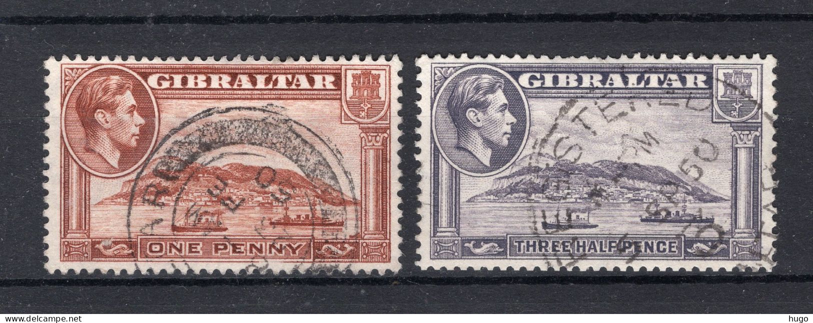 GIBRALTAR Yt. 103/104° Gestempeld 1938-1947 - Gibraltar