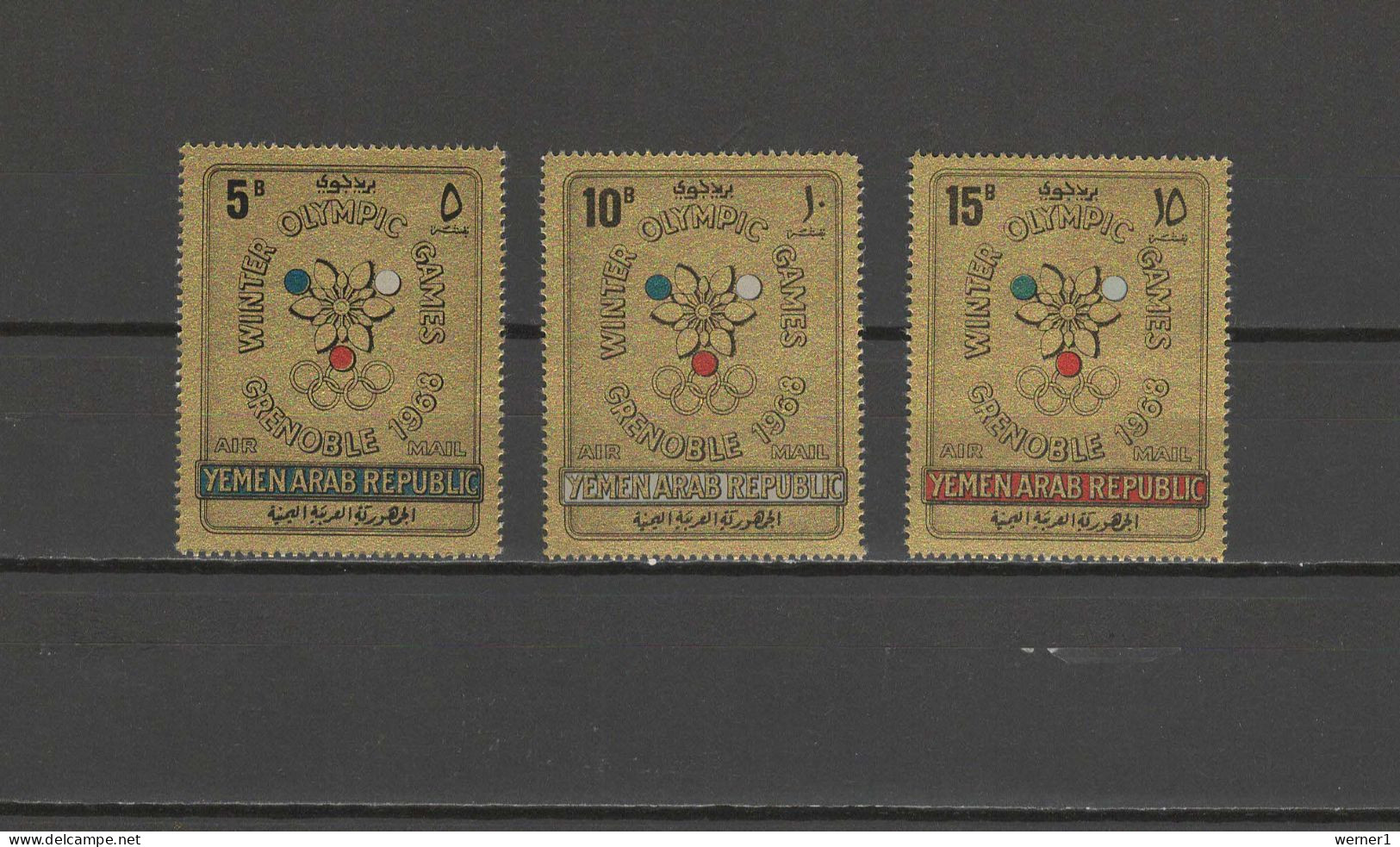 Yemen Arab Republic 1967 Olympic Games Grenoble Set Of 3 MNH - Hiver 1968: Grenoble
