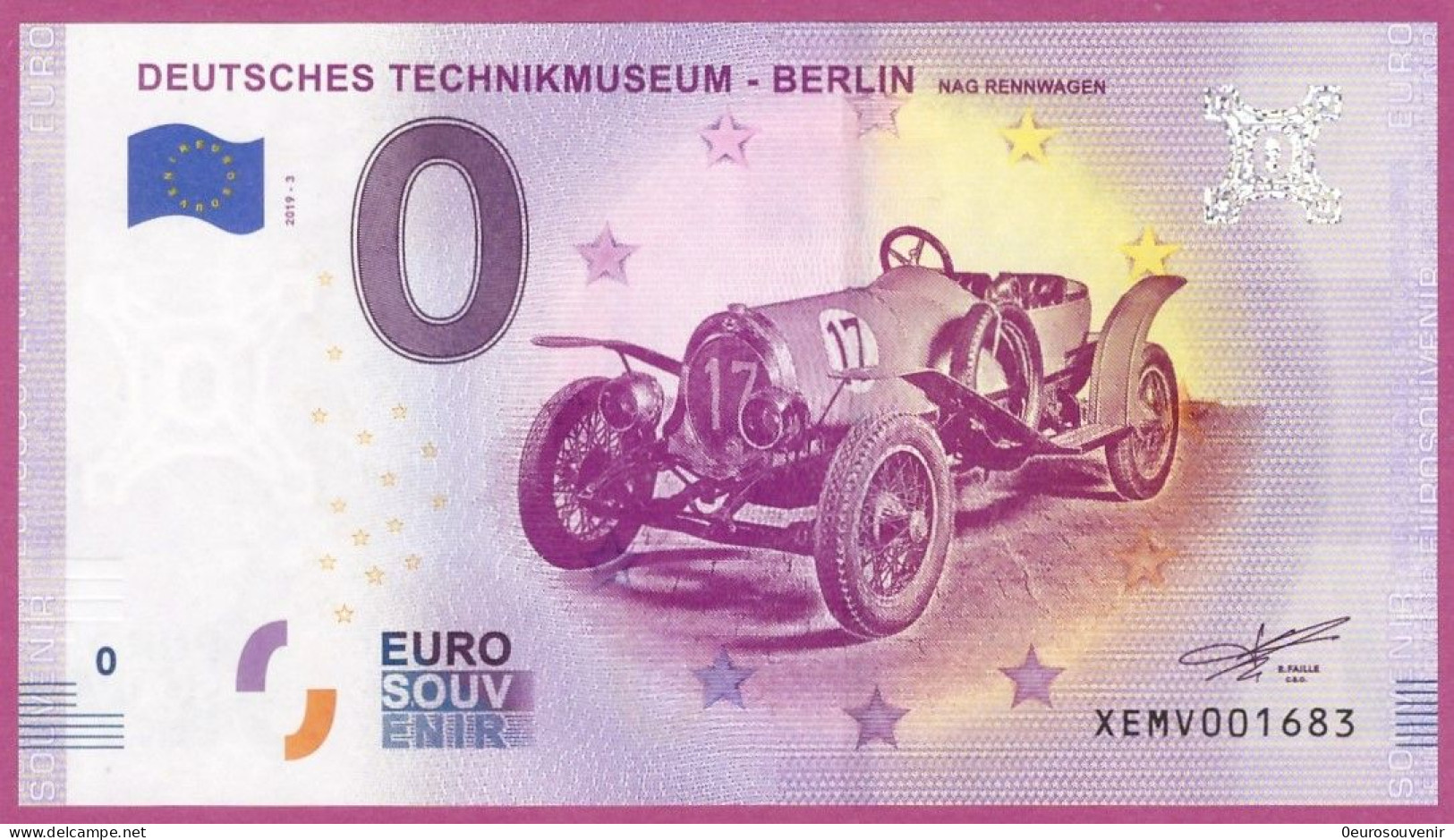 0-Euro XEMV 03 2019 DEUTSCHES TECHNIKMUSEUM - BERLIN - NAG RENNWAGEN - Private Proofs / Unofficial