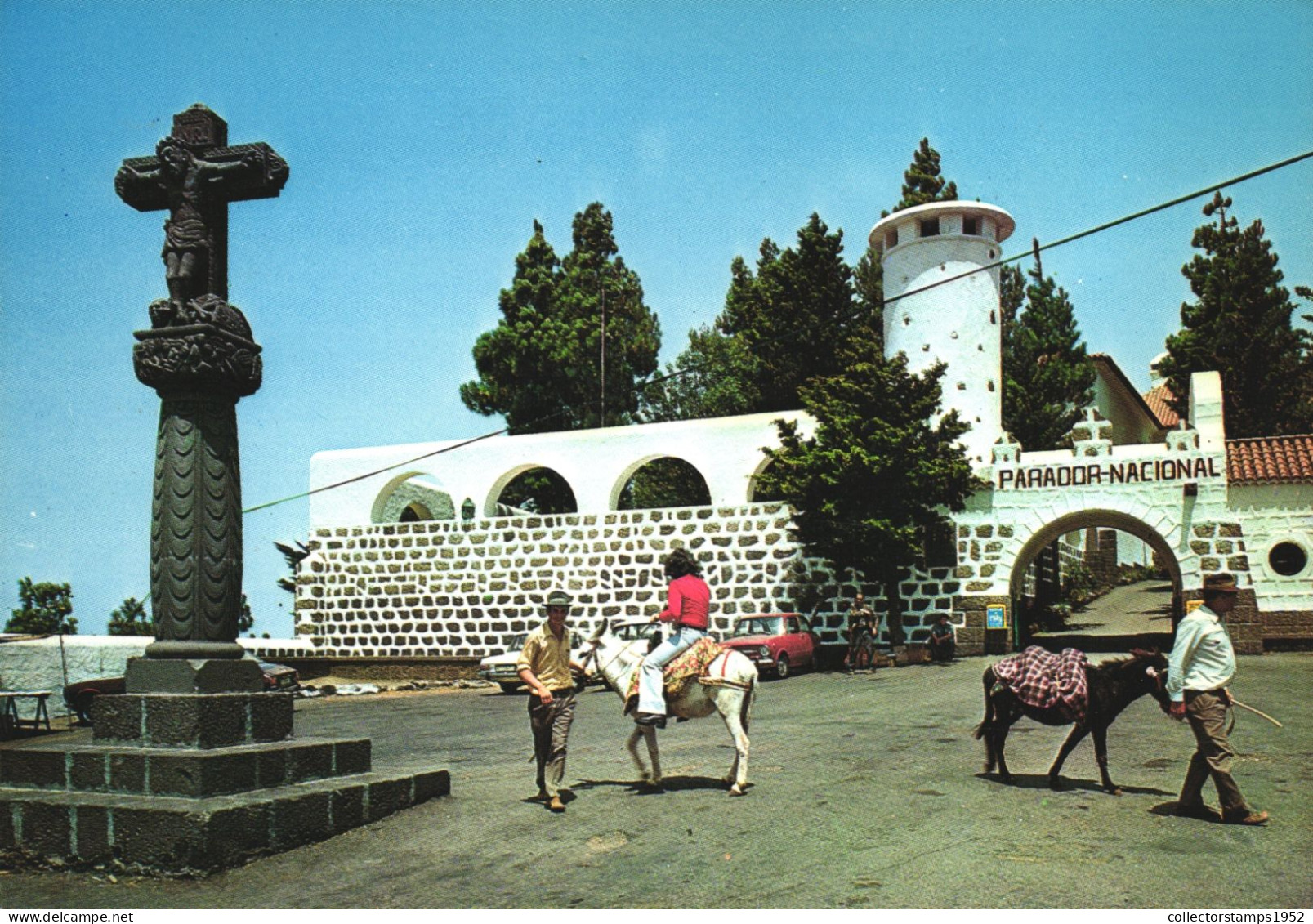 GRAN CANARIA, ISLAS CANARIAS, HOTEL, ARCHITECTURE, GATE, CROSS, DONKEY, CAR, TOWER, SPAIN, POSTCARD - Gran Canaria