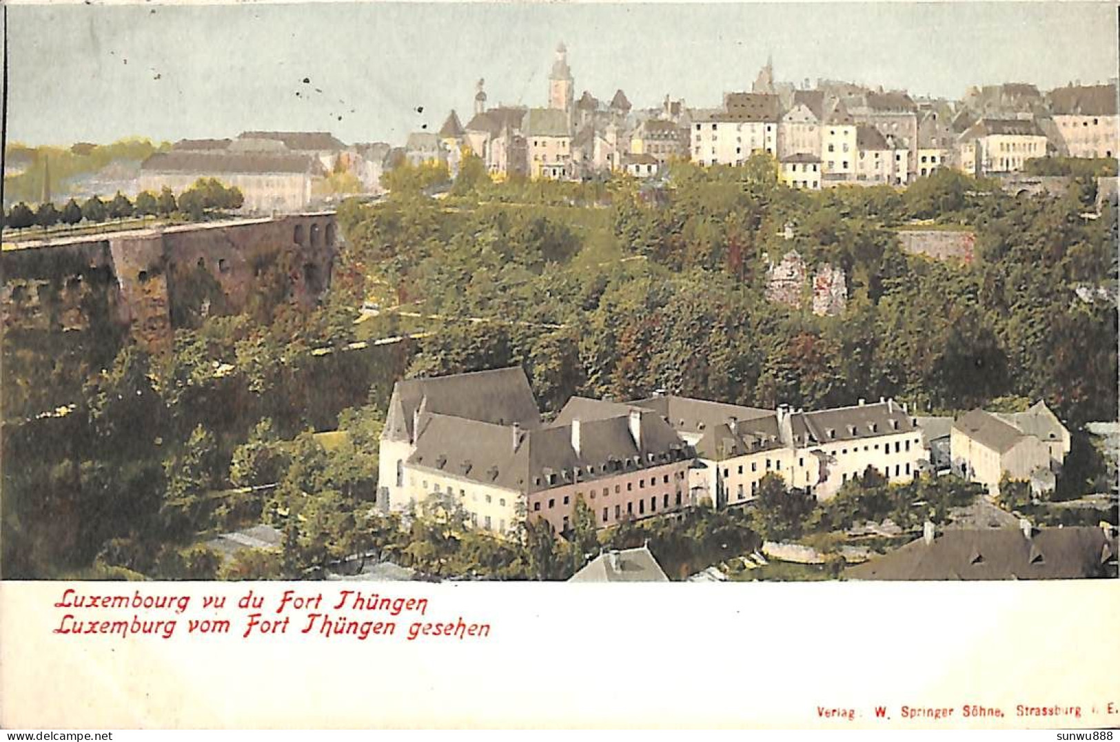 Luxembourg Vu Du Fort Thüngen (Verlag W. Springer Söhne  1901) - Luxemburg - Town
