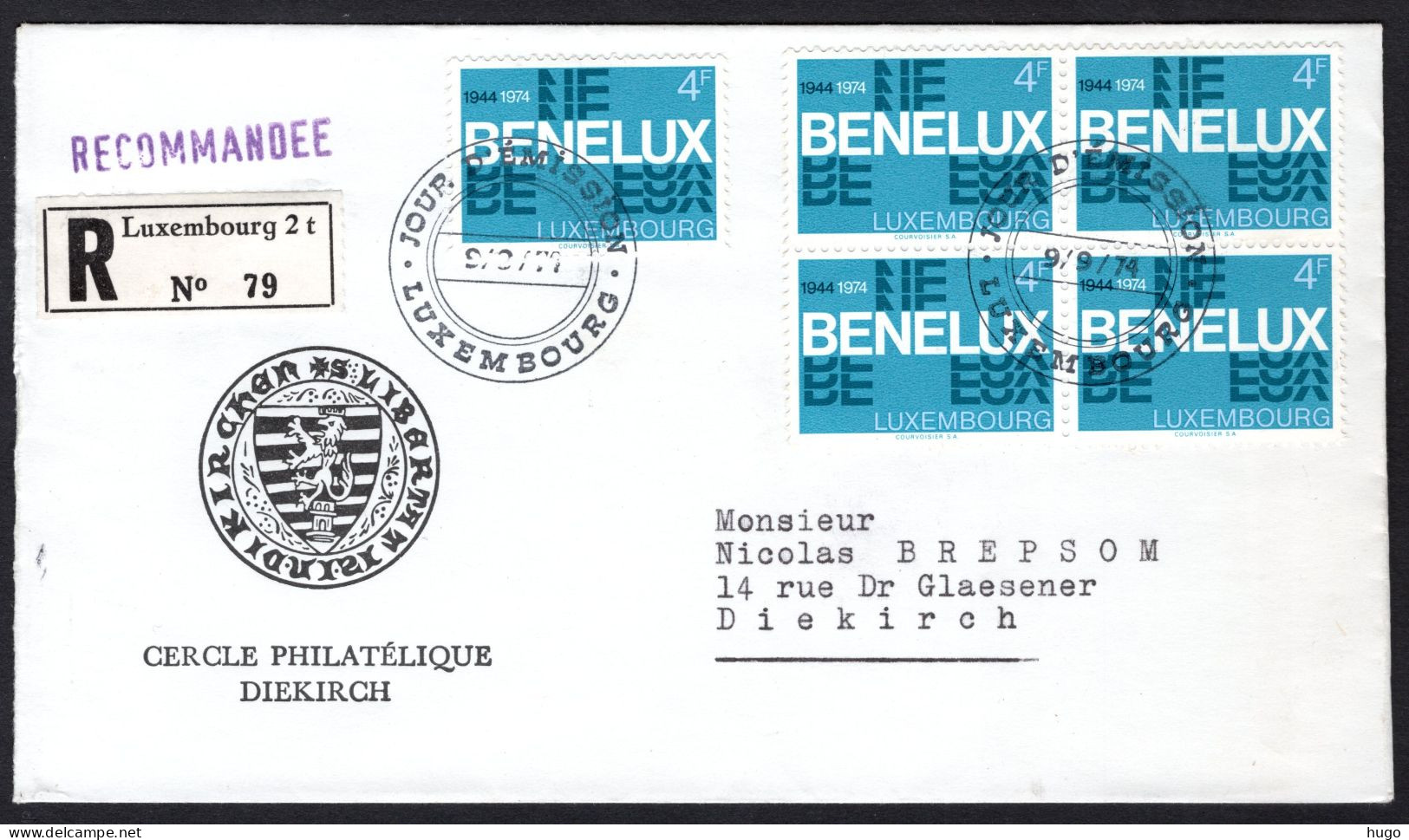 LUXEMBURG Yt. 841 FDC 1977 - BENELUX - Covers & Documents