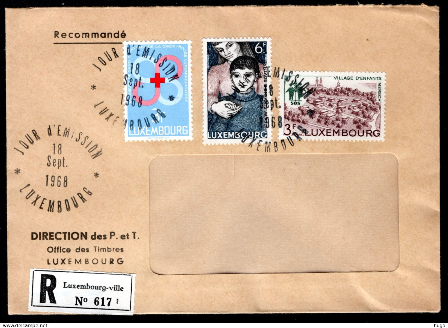 LUXEMBURG Yt. 726/728 FDC 1968 - FDC