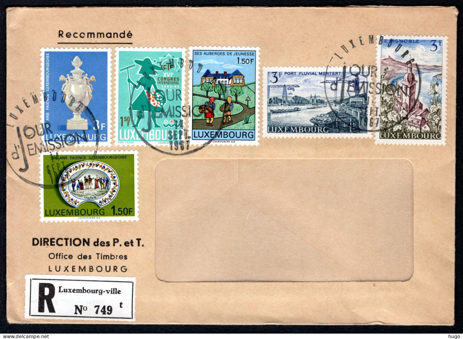 LUXEMBURG Yt. 704/709 FDC 1967 - FDC