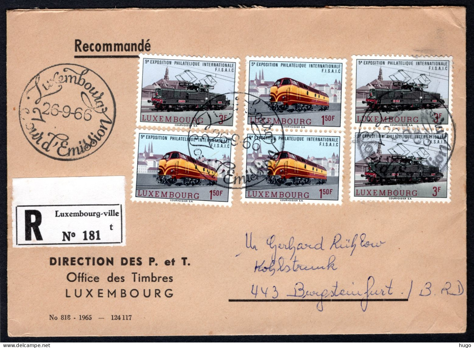 LUXEMBURG Yt. 686/687 FDC 1966 - FDC
