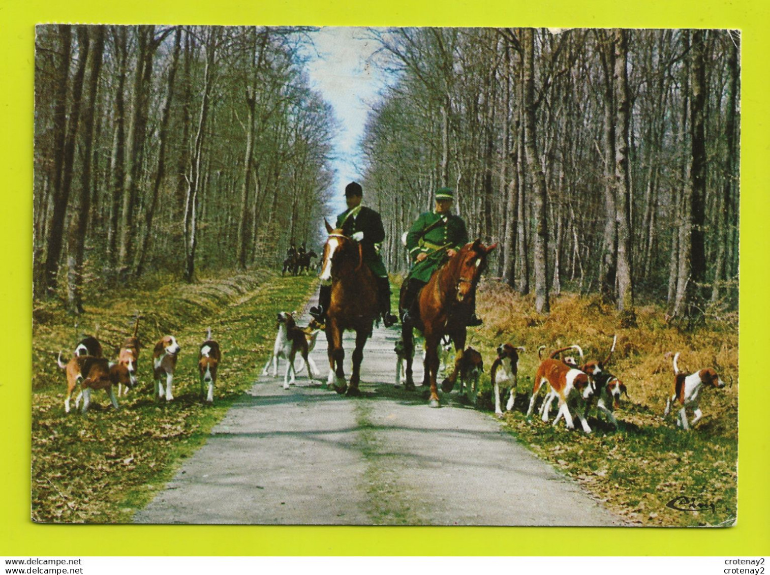 En Forêt CHASSE A COURRE Départ De La Meute Chiens En 1978 Postée De 72 St Calais - Hunting