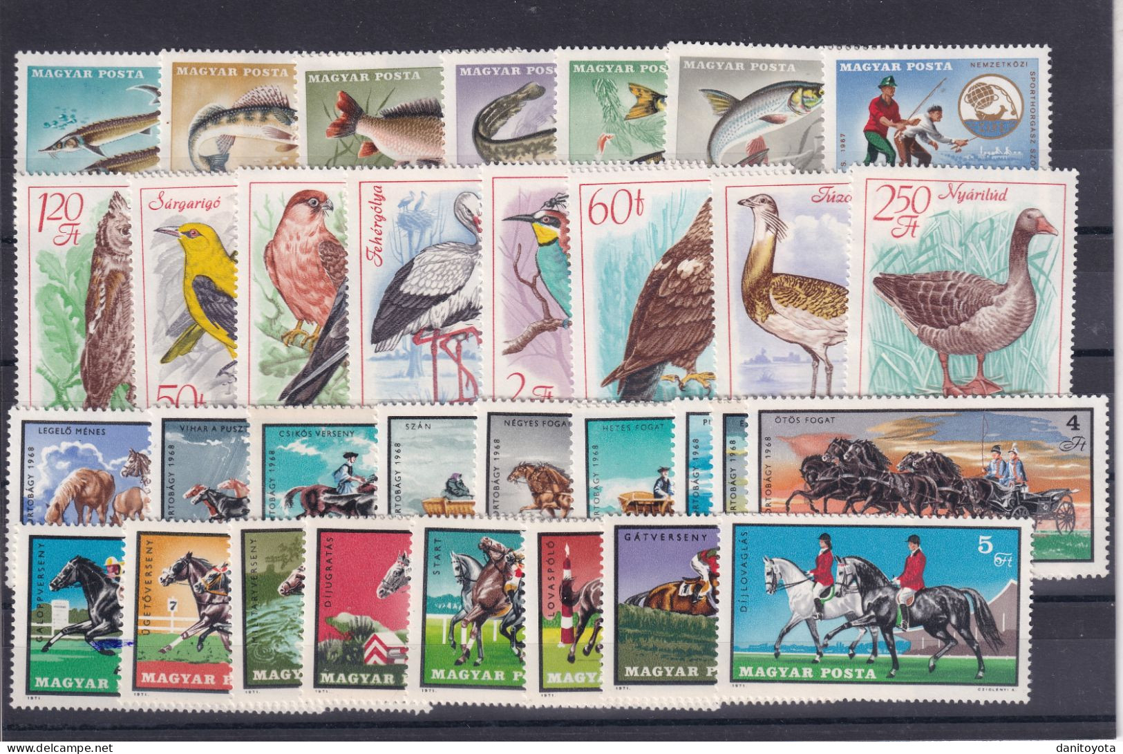 Hungría. Conjunto De 6 Series Del Tema Fauna - Unused Stamps