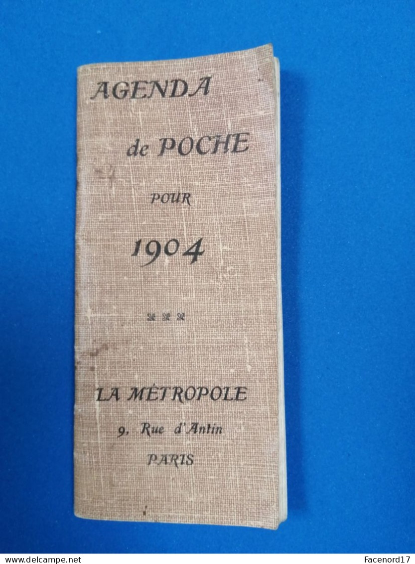 Agenda De Poche 1904 La Métropole 9 Rue D'Antin Paris - Ohne Zuordnung