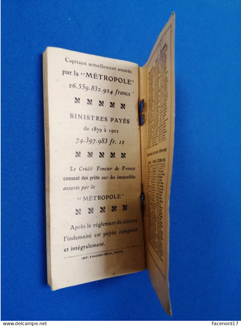 Agenda De Poche 1904 La Métropole 9 Rue D'Antin Paris - Unclassified