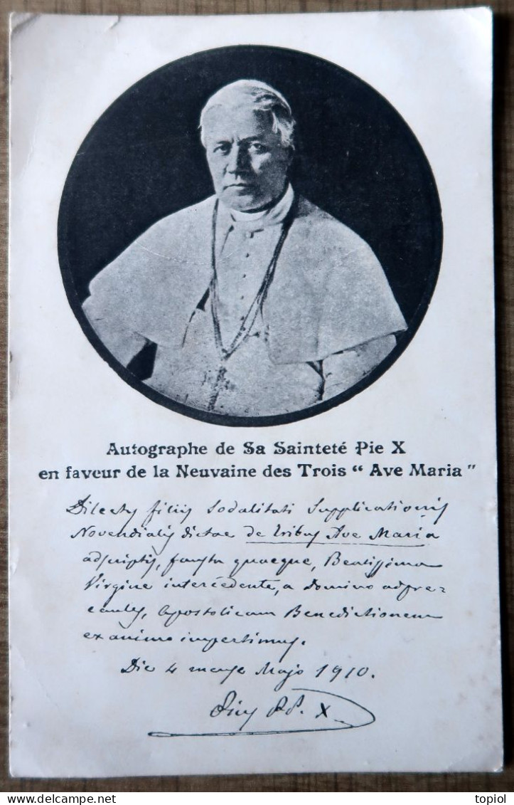 Autographe De Sa Sainteté Pie X - 1910 - Devotion Images