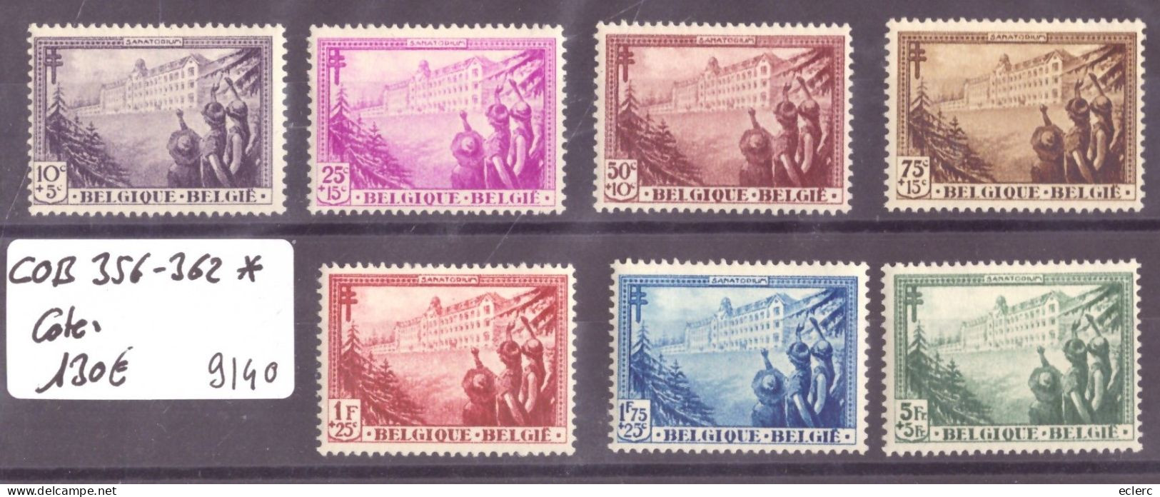 BELGIQUE - No COB  356-362 * ( AVEC CHARNIERE )  - COTE: 130 € - Nuevos