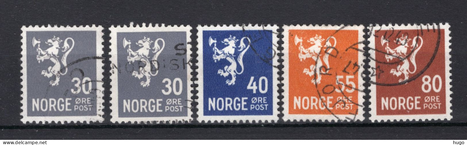 NOORWEGEN Yt. 289A/292° Gestempeld 1947-1948 - Oblitérés