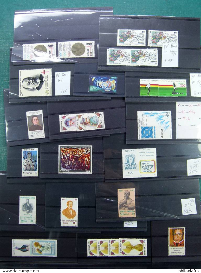 Collection Mexique, sur cartes, avec surtout timbres neufs ** 