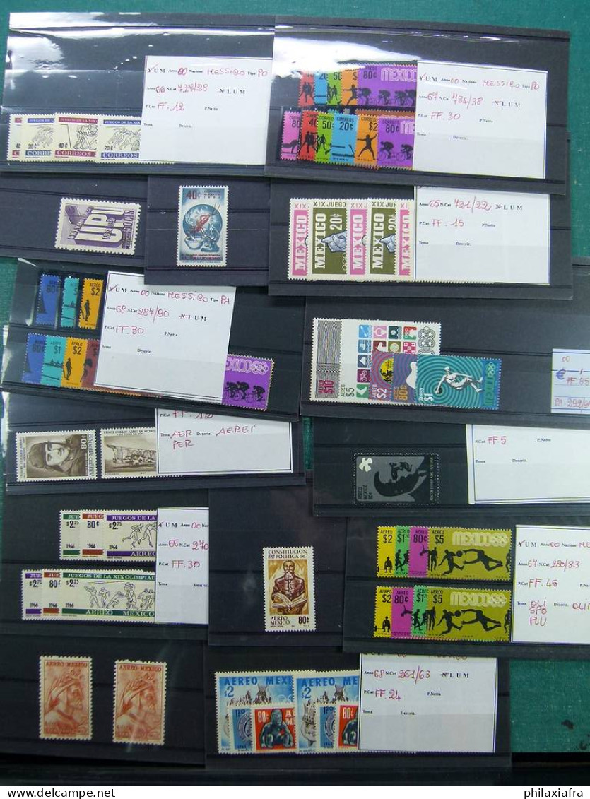 Collection Mexique, sur cartes, avec surtout timbres neufs ** 