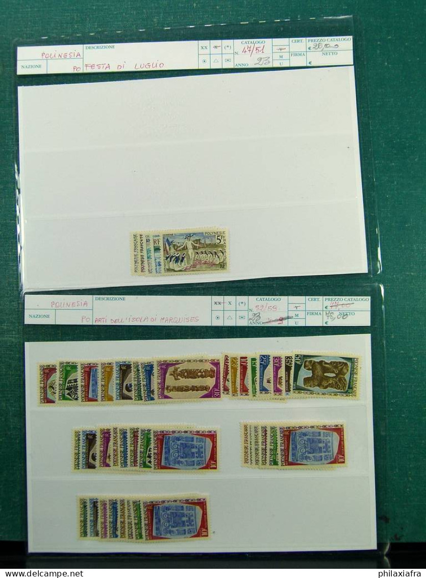 Collection Polynésie française, de 1958 à 1998, timbres neufs */** en séries cpl