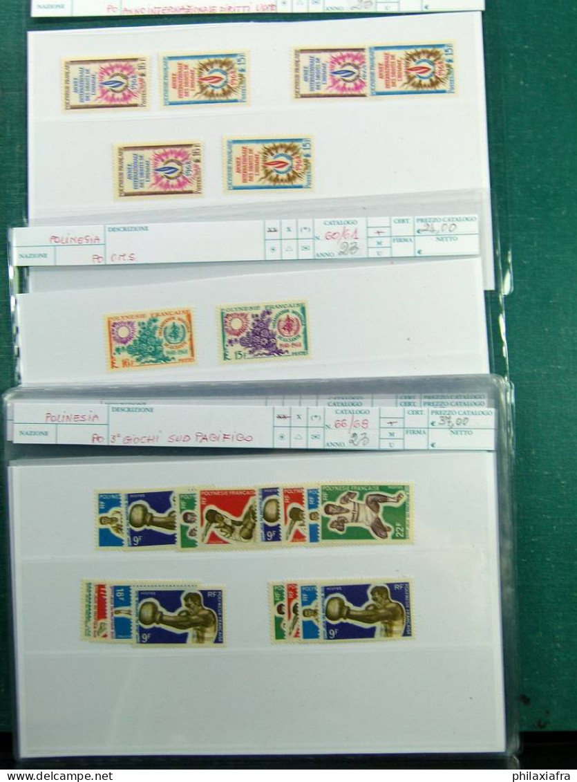 Collection Polynésie française, de 1958 à 1998, timbres neufs */** en séries cpl