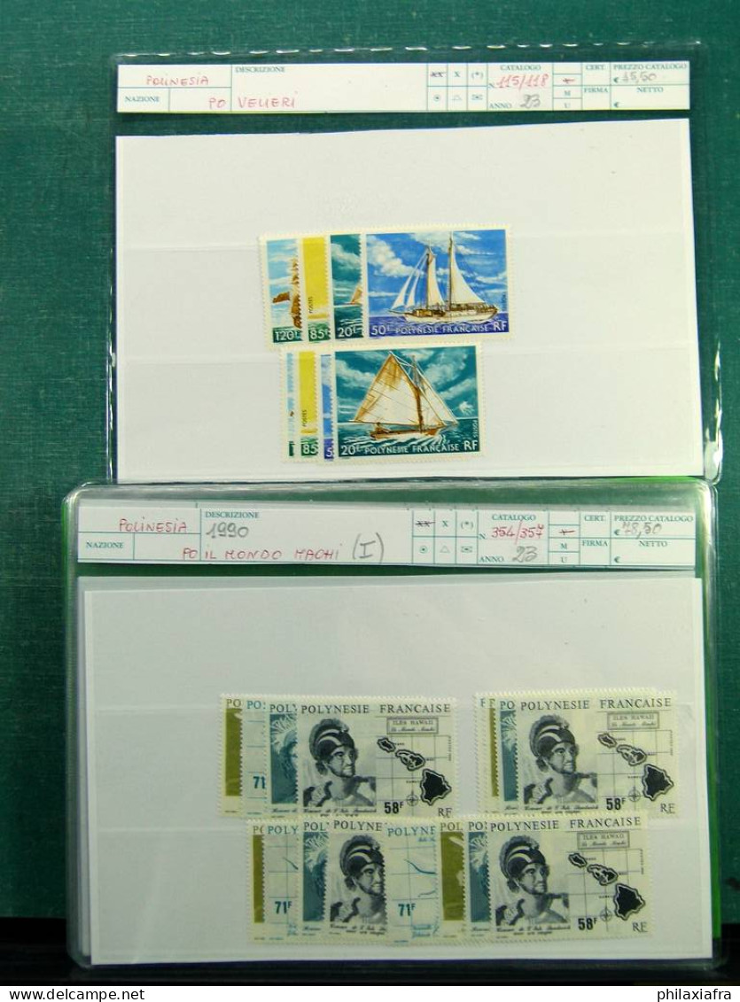 Collection Polynésie française, de 1958 à 1998, timbres neufs */** en séries cpl