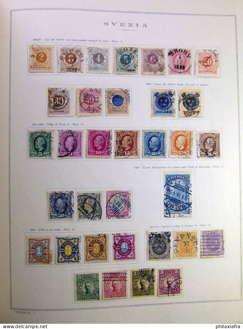 Collection Suède, Album 1855-1949, Timbres Oblitérés, 1856 2 Service Interne - Collections