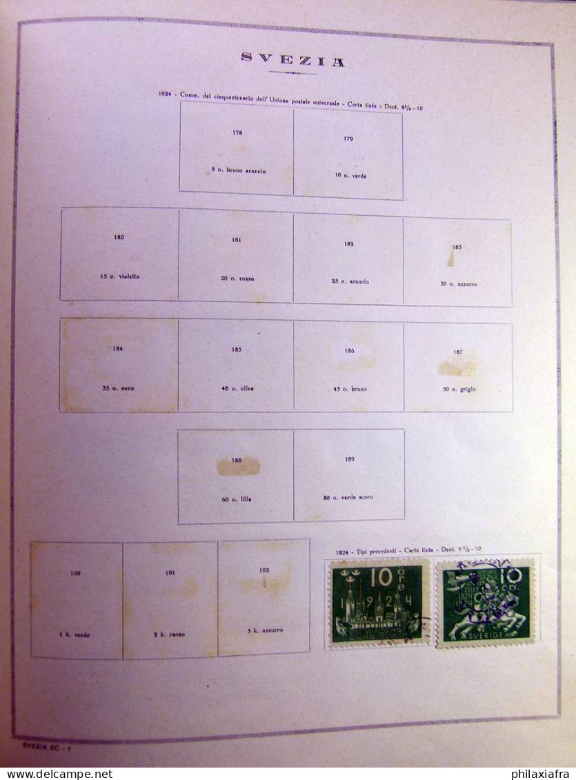 Collection Suède, album 1855-1949, timbres oblitérés, 1856 2 service interne