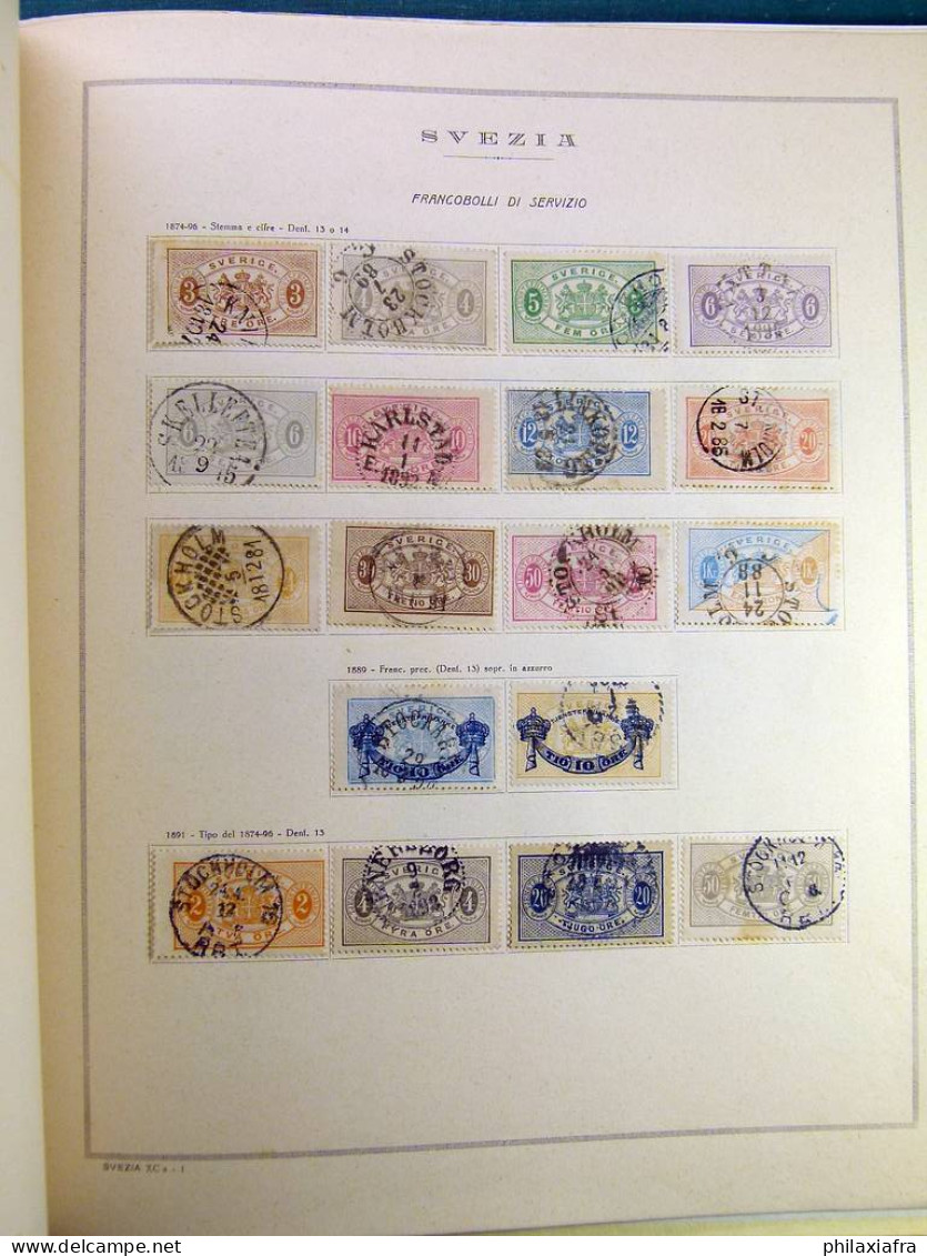 Collection Suède, album 1855-1949, timbres oblitérés, 1856 2 service interne