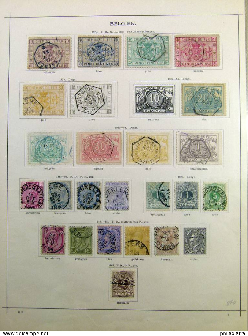 Collection Belgique Pages D'album 1849-1894 Timbres Oblitéré 5 Francs Léopold - Collections