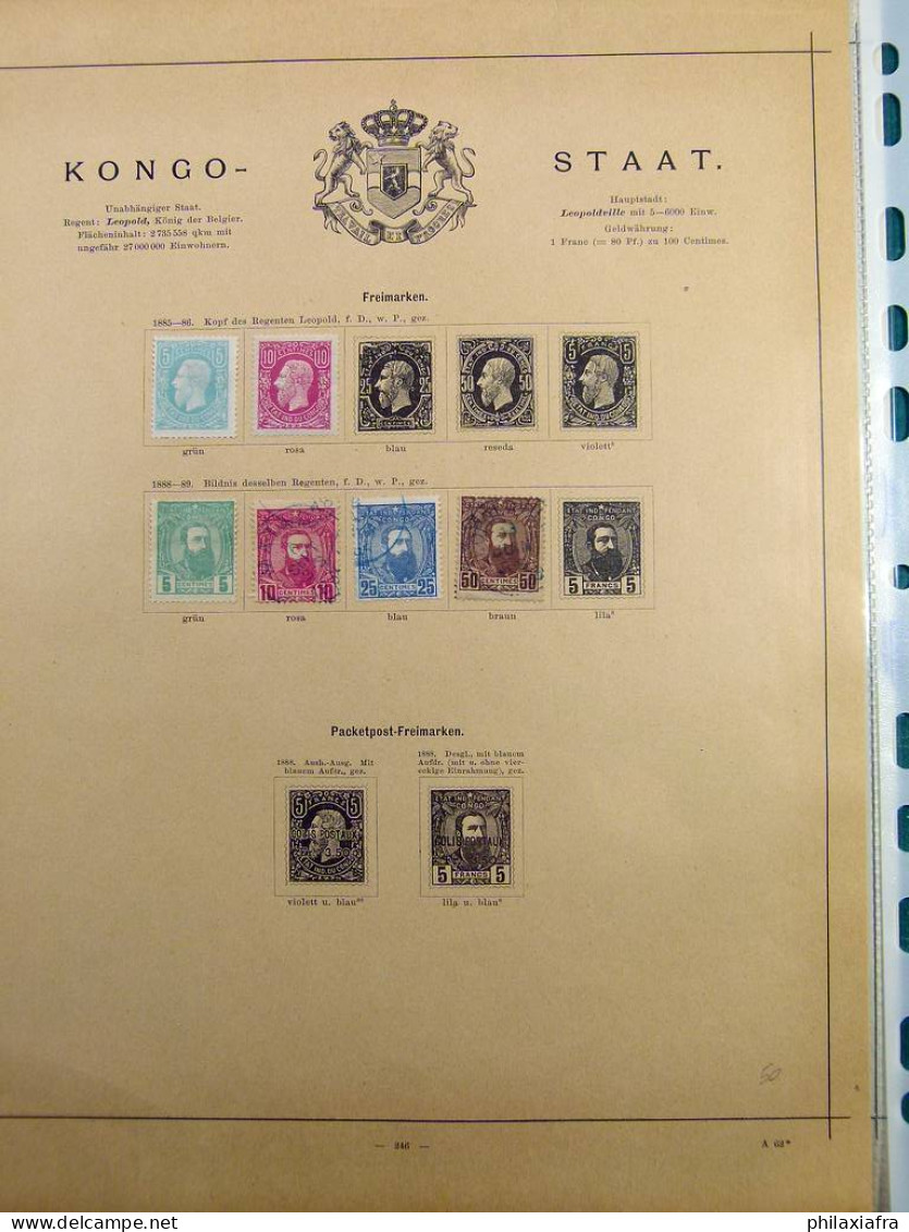 Collection Belgique pages d'album 1849-1894 timbres oblitéré 5 Francs Léopold
