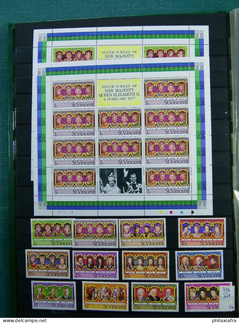 Collection Saint Vincent, sur classificateur, de 1966 à 1992, timbres neufs ** 