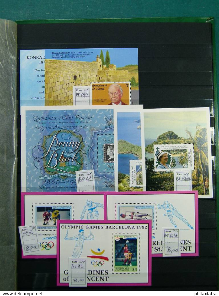 Collection Saint Vincent, sur classificateur, de 1966 à 1992, timbres neufs ** 
