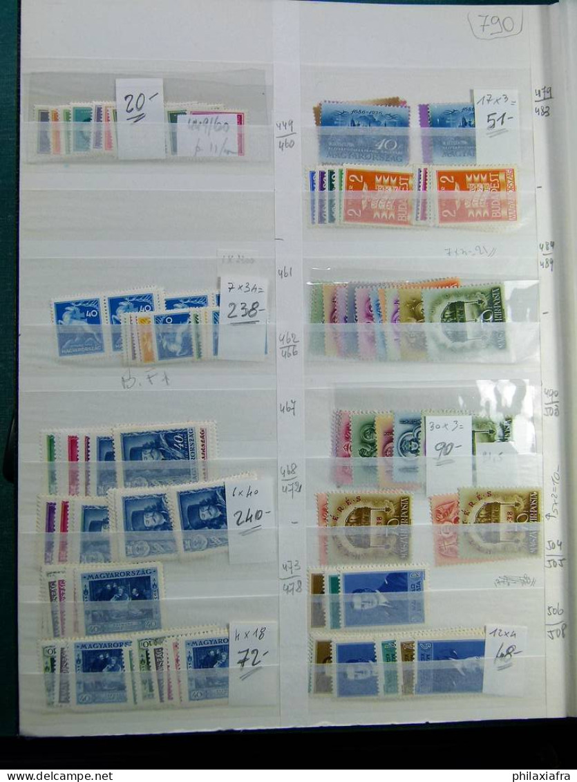 Stock Hungary 1913-75 timbres neufs */** séries cpl aussi non dentelés CV